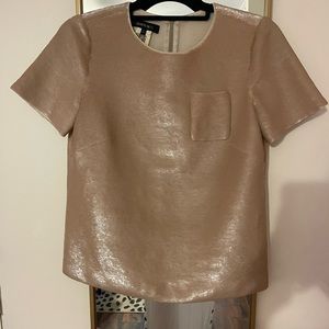 Lafayette 148 Boxy Sequin Champagne T shirt